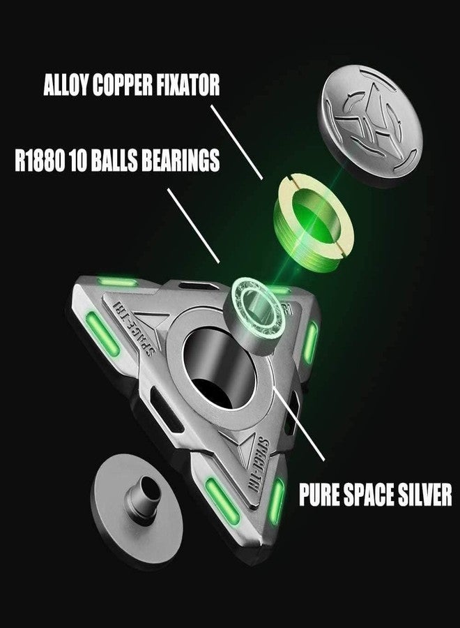 Amarlozn Hammer Fidget Spinner Toys for Kids Adults, Glow in The Dark Luminous Tri Spinner, Metal 2 in 1 Infinity Cube Desk Decor, Stress Relief ADHD Birthday Gift for School Office Boys Friends - Image 2